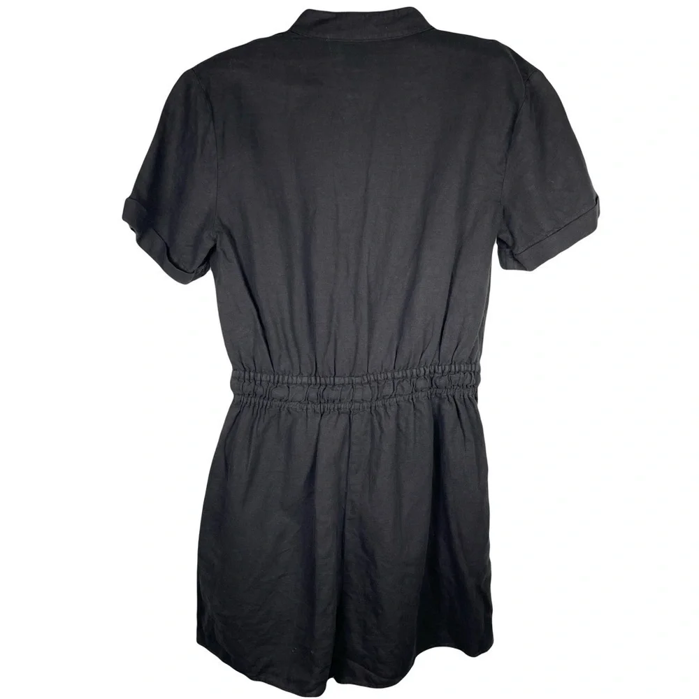 New Zara Linen Blend Jumpsuit Black Size S